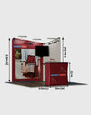 Inclined Exhibition Kit display with 3m wide booths, ideal for professional trade show and exhibition setups.