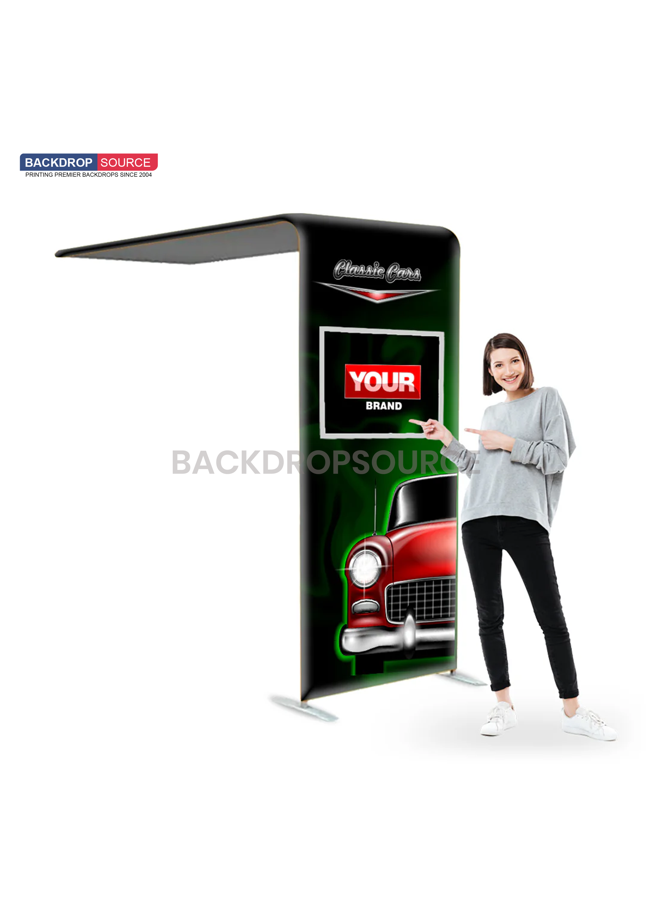 L-Shaped Arch Tube Fabric Display.