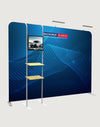 Straight Tension Media Wall with Add-ons.