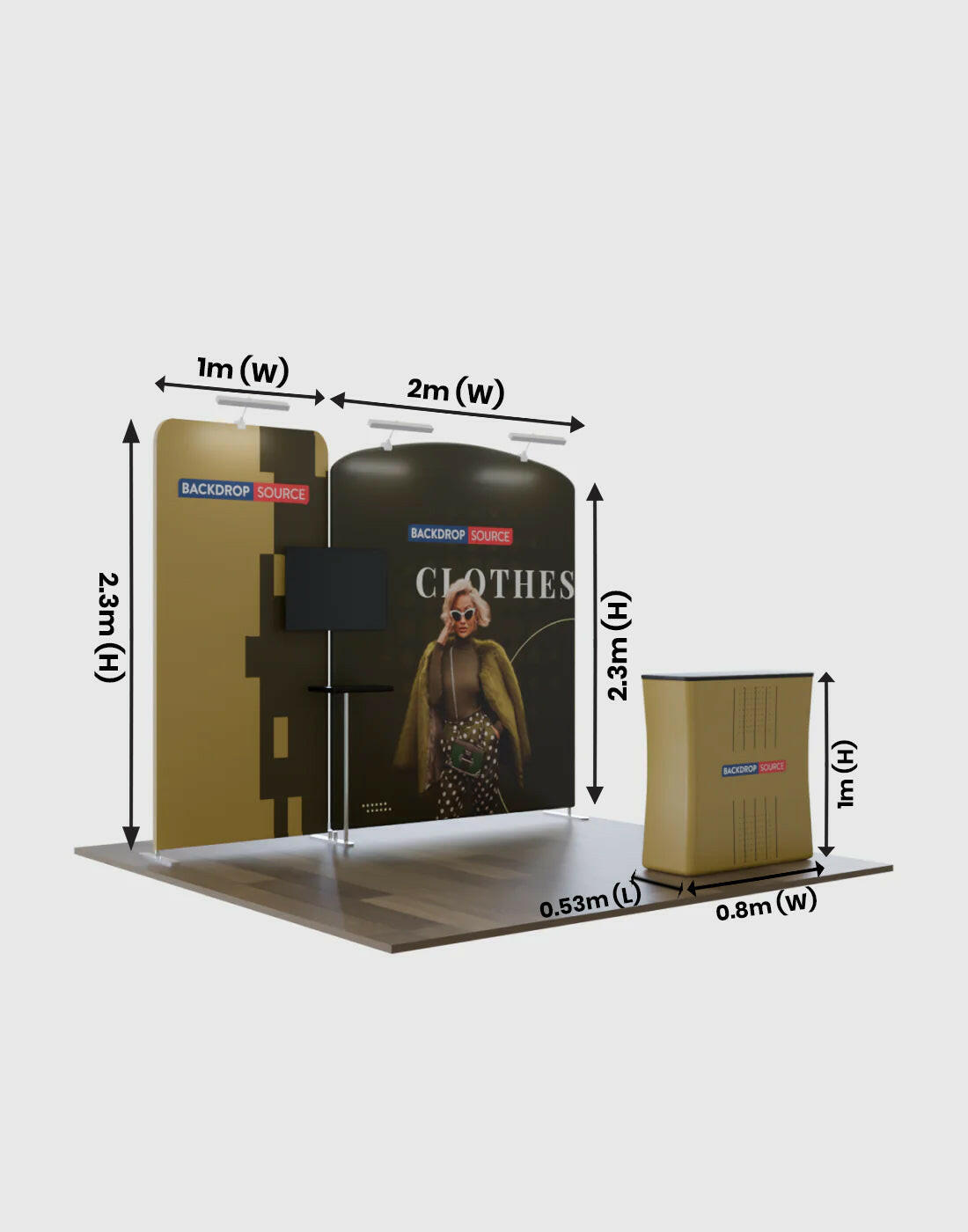 3m wide modular exhibition kit with customizable design for professional trade show booths display solutions.