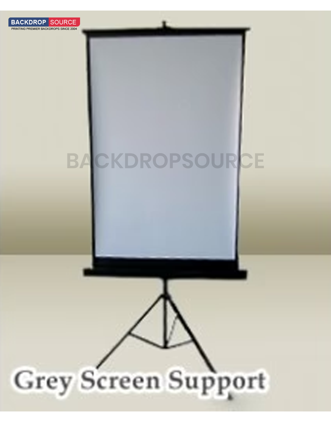 Professional photography setup featuring a grey backdrop with stand, ideal for portrait and studio shoots.