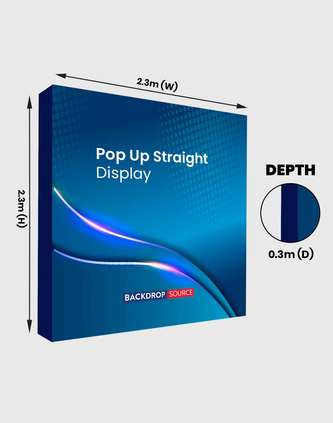 Velcro Fabric Pop Up Straight Display Media Wall for trade shows, exhibitions, and promotional events banner