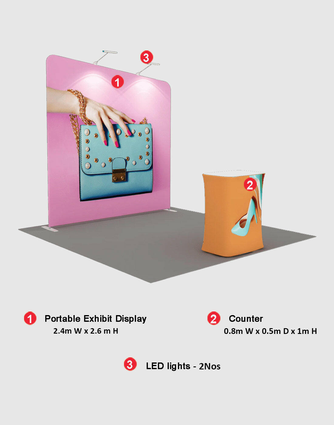 Portable Exhibit Display 3m x 3m - Model 9.