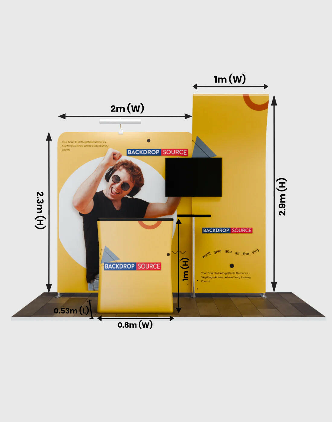 Portable Exhibit Display 3m x 3m - Model 6.