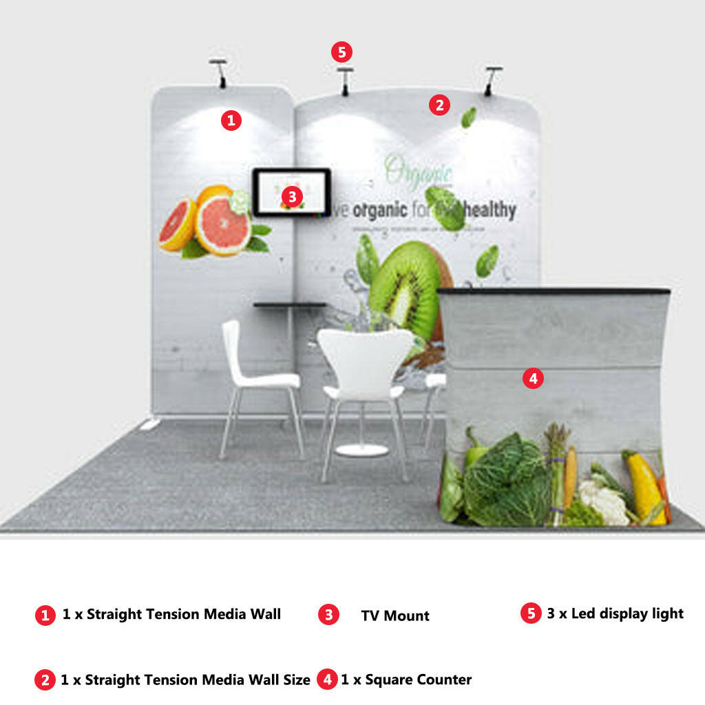 3m wide modular exhibition kit with customizable design for professional trade show booths display solutions.