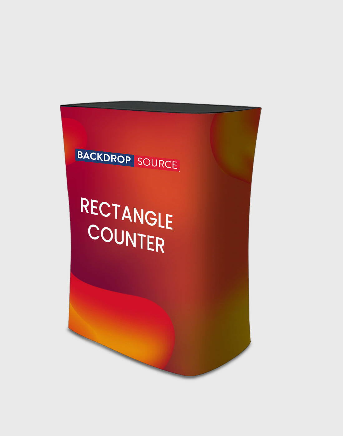 Rectangle fabric display counter for booth exhibitions, portable trade show table for professional event setups.