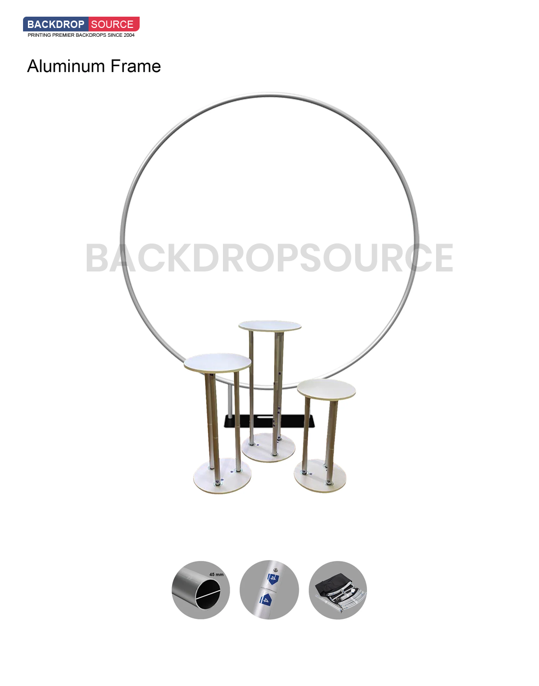 Pre Designed Round Backdrop Kits with Counter for Birthday Parties & Events.