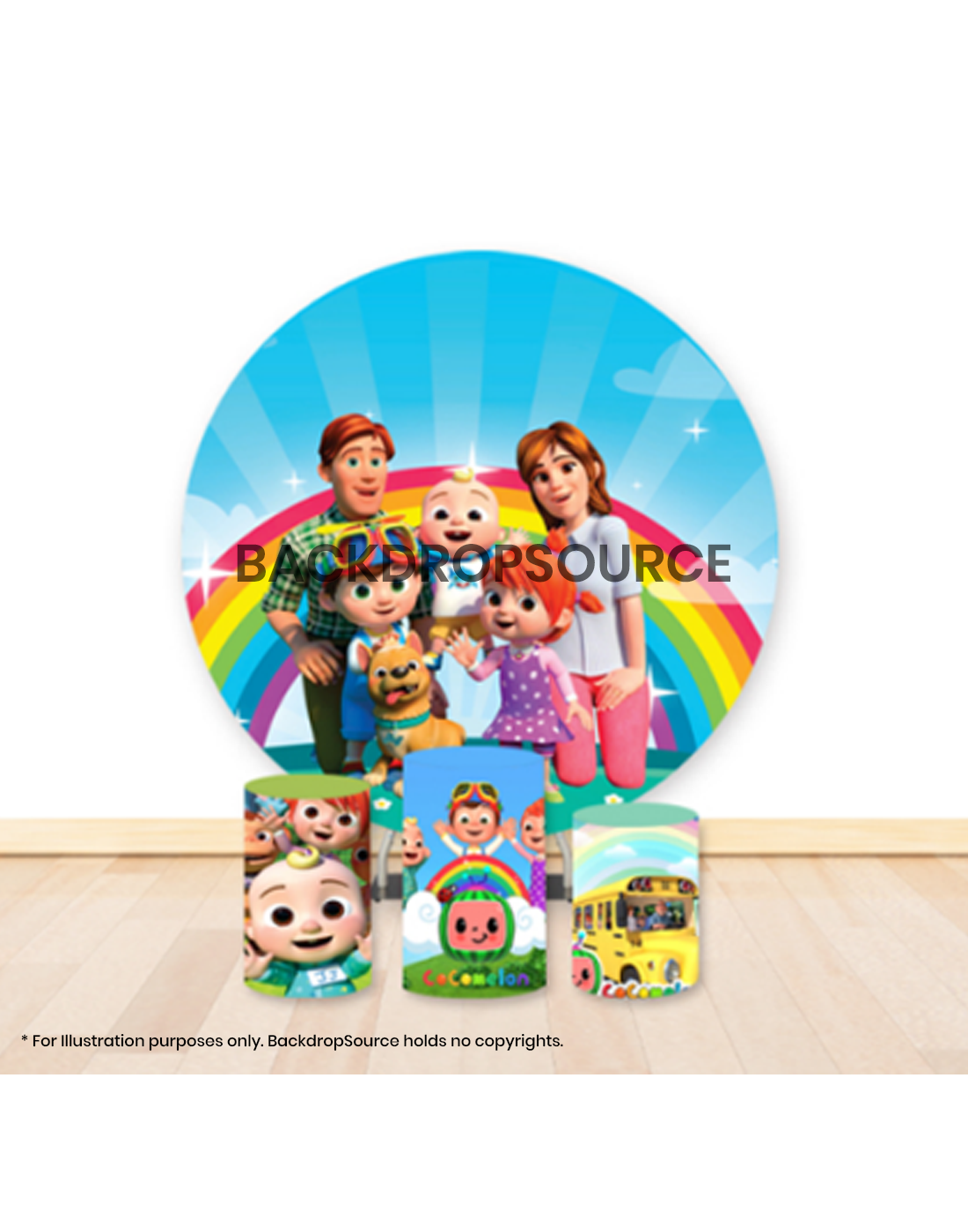 Pre Designed Round Backdrop Kits with Counter for Birthday Parties & Events.