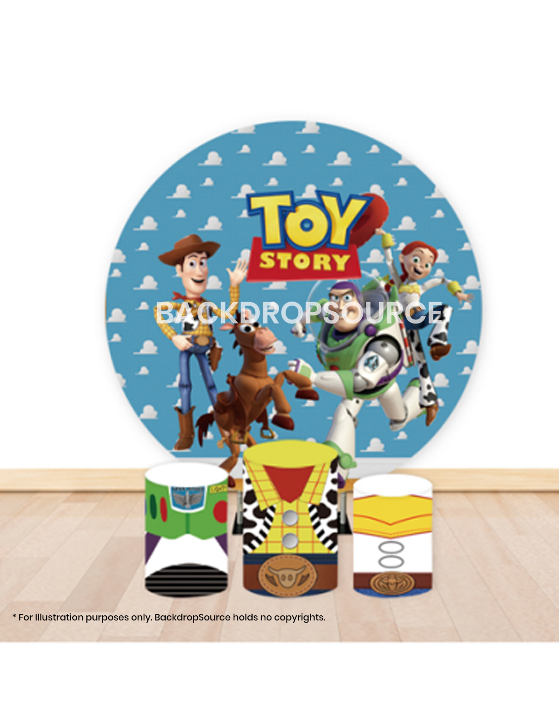 Pre Designed Round Backdrop Kits with Counter for Birthday Parties & Events.