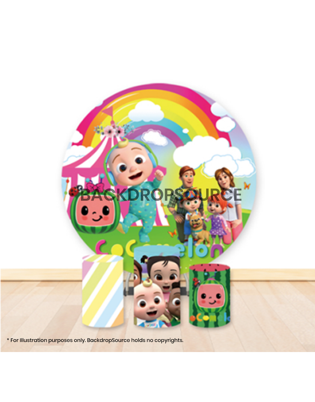 Pre Designed Round Backdrop Kits with Counter for Birthday Parties & Events.