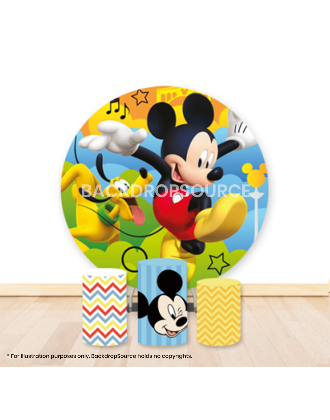 Pre Designed Round Backdrop Kits with Counter for Birthday Parties & Events.