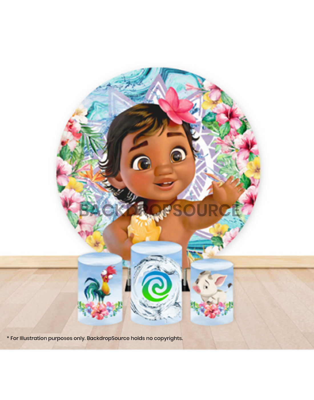 Pre Designed Round Backdrop Kits with Counter for Birthday Parties & Events.