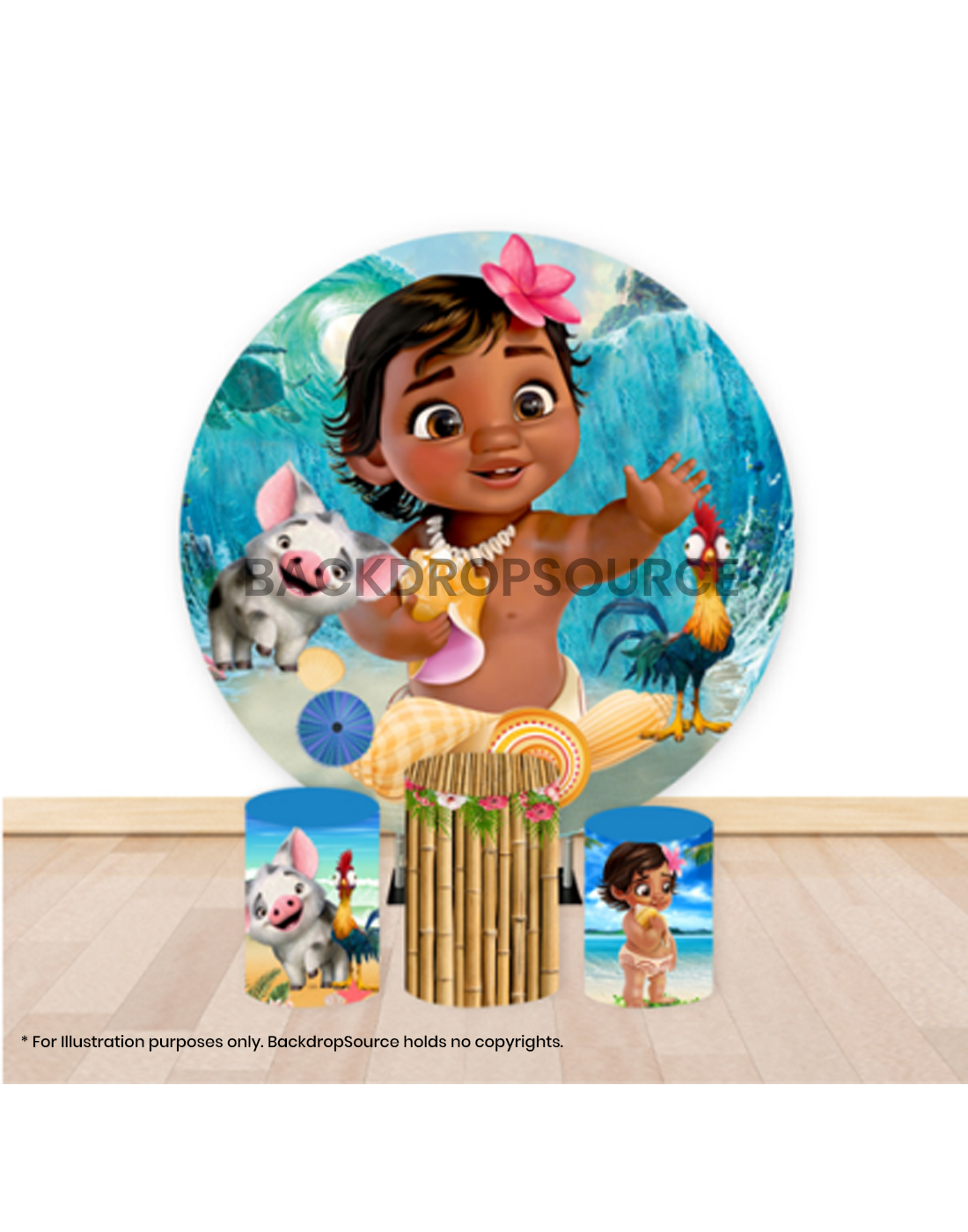 Pre Designed Round Backdrop Kits with Counter for Birthday Parties & Events.