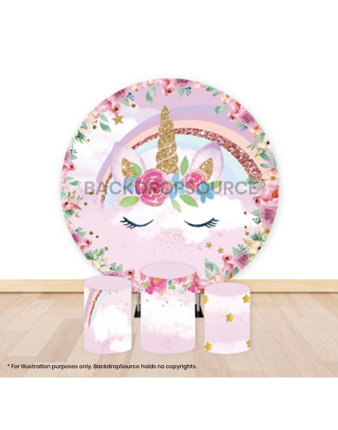 Pre Designed Round Backdrop Kits with Counter for Birthday Parties & Events.