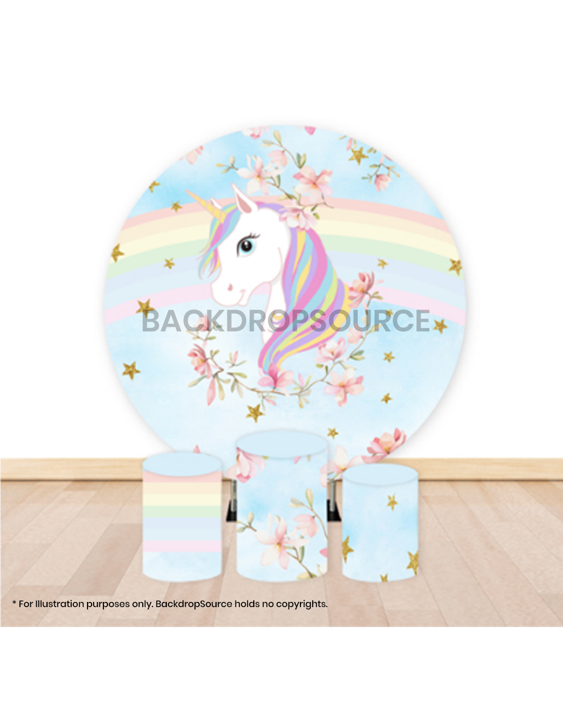 Pre Designed Round Backdrop Kits with Counter for Birthday Parties & Events.