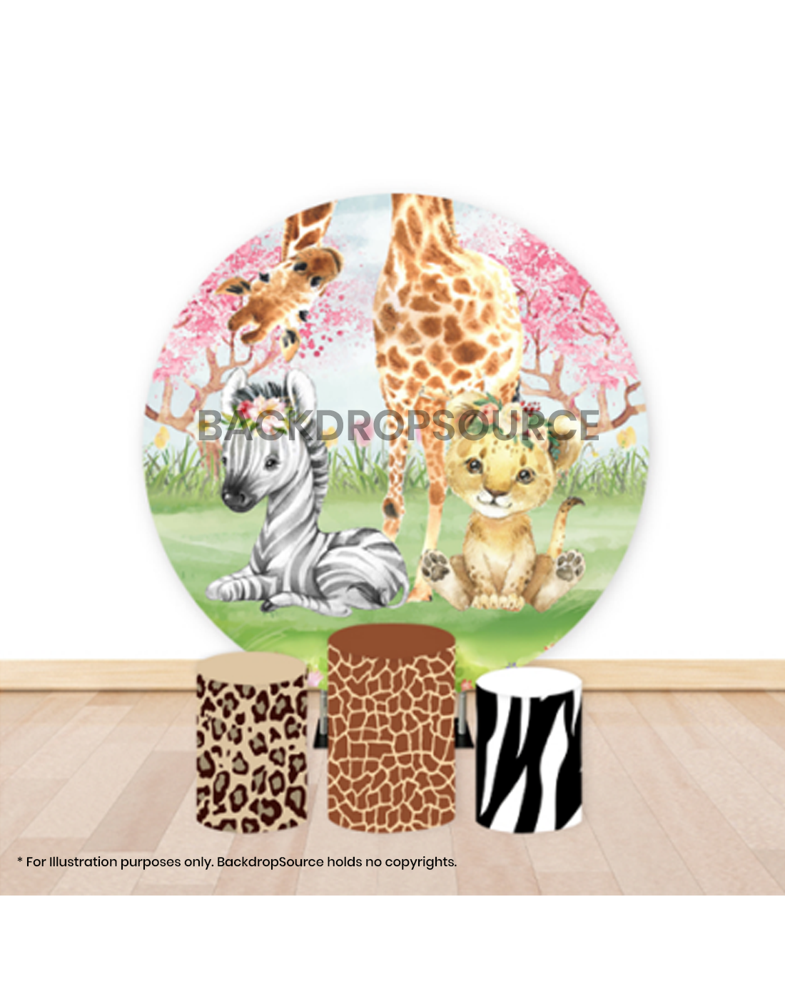 Pre Designed Round Backdrop Kits with Counter for Birthday Parties & Events.