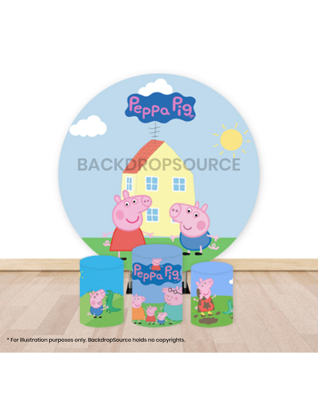 Pre Designed Round Backdrop Kits with Counter for Birthday Parties & Events.