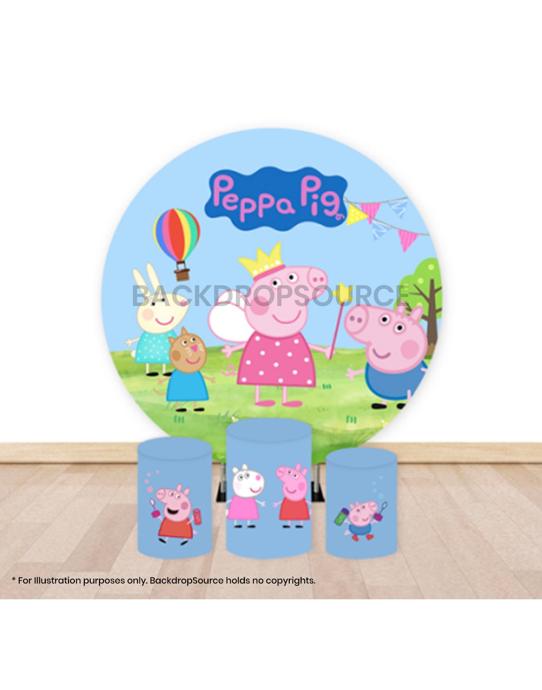 Pre Designed Round Backdrop Kits with Counter for Birthday Parties & Events.