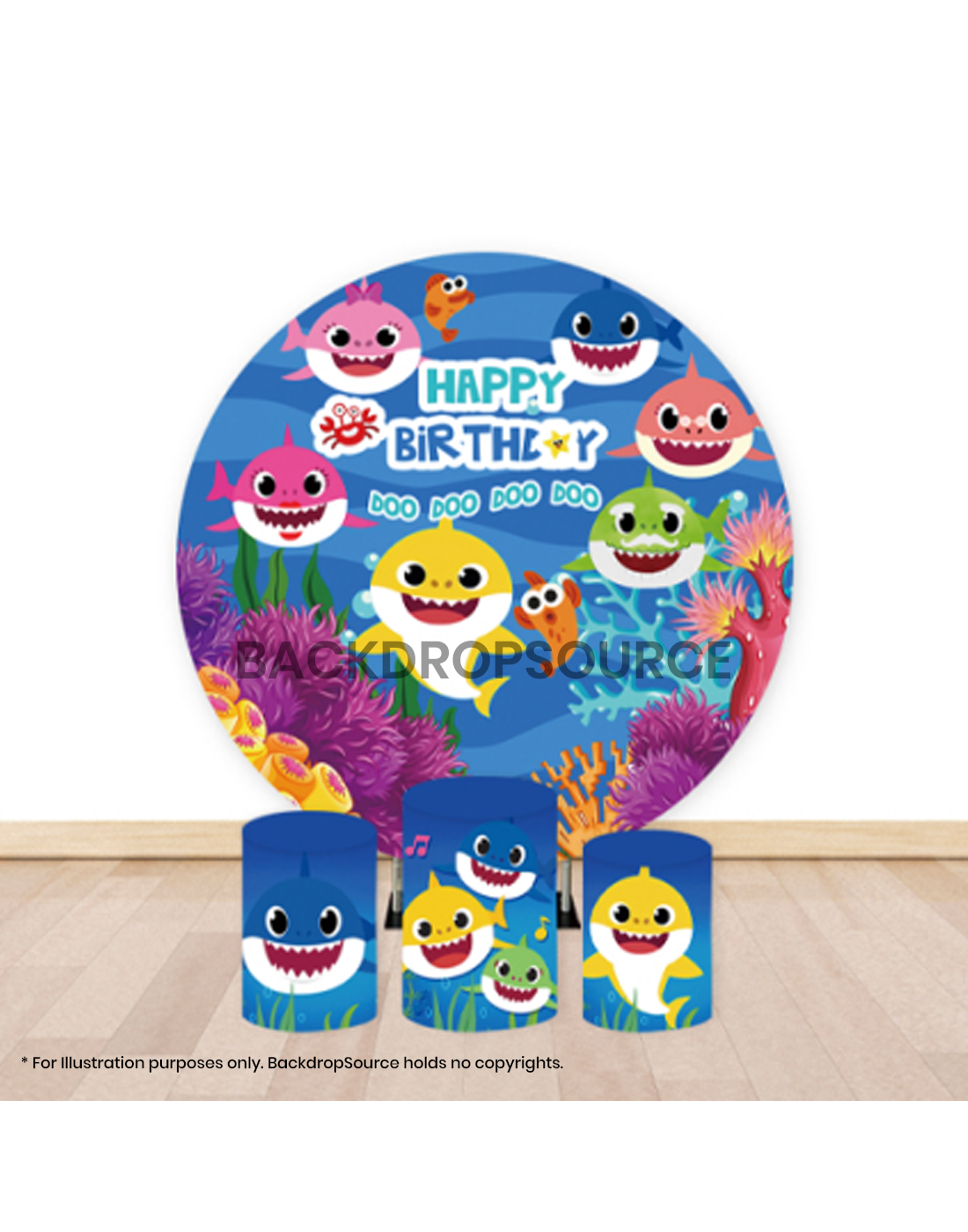 Pre Designed Round Backdrop Kits with Counter for Birthday Parties & Events.