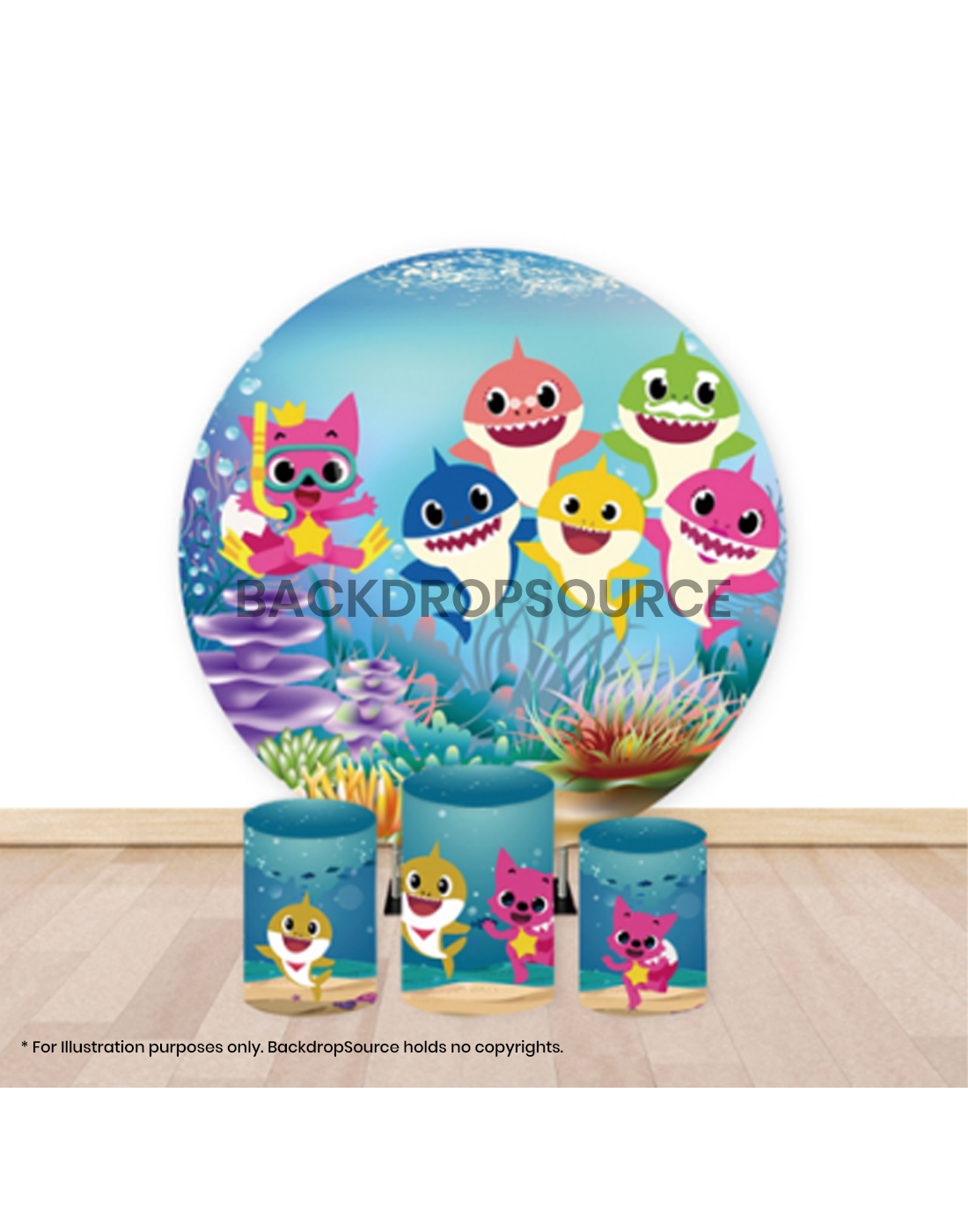 Pre Designed Round Backdrop Kits with Counter for Birthday Parties & Events.