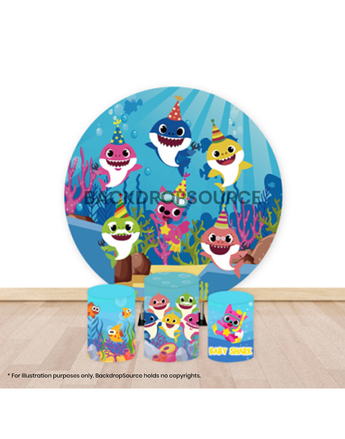 Pre Designed Round Backdrop Kits with Counter for Birthday Parties & Events.