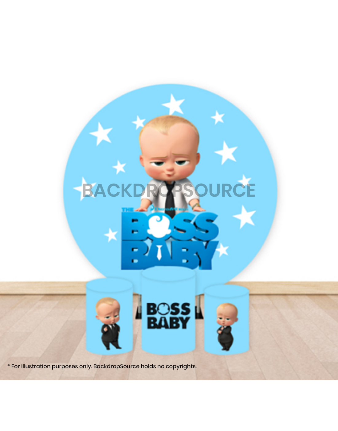 Pre Designed Round Backdrop Kits with Counter for Birthday Parties & Events.