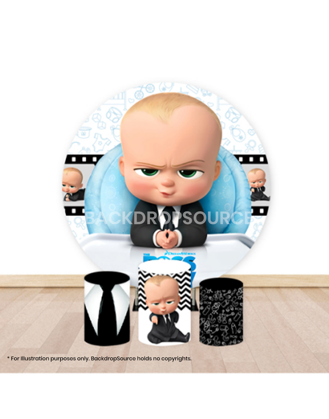 Pre Designed Round Backdrop Kits with Counter for Birthday Parties & Events.