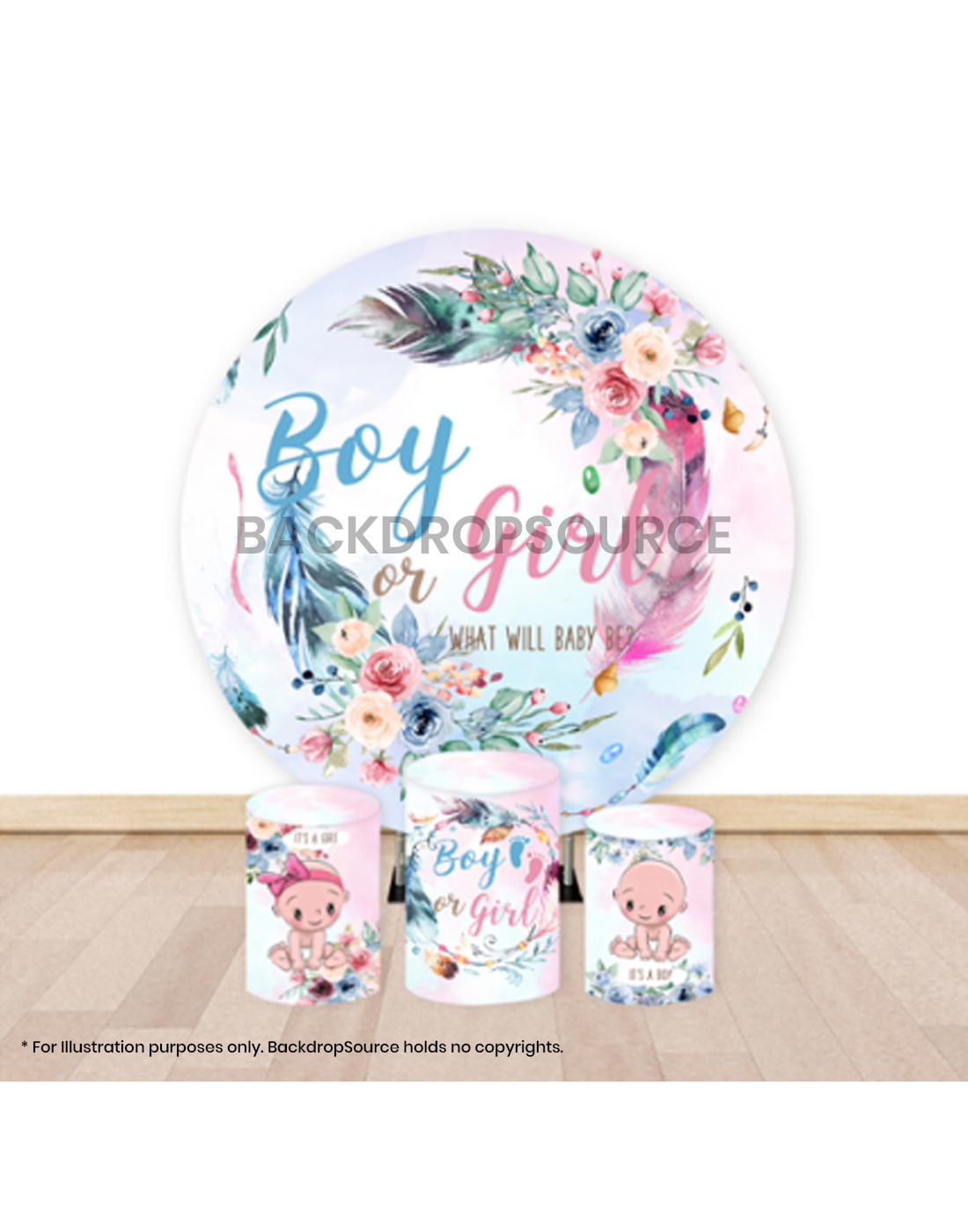 Pre Designed Round Backdrop Kits with Counter for Birthday Parties & Events.
