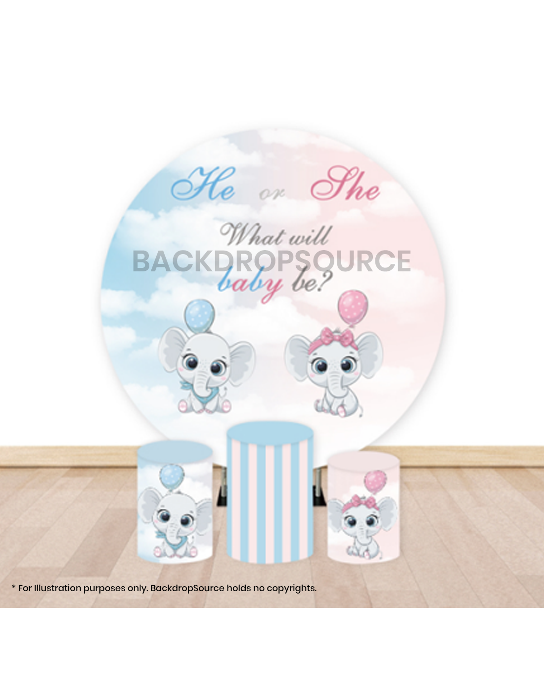 Pre Designed Round Backdrop Kits with Counter for Birthday Parties & Events.