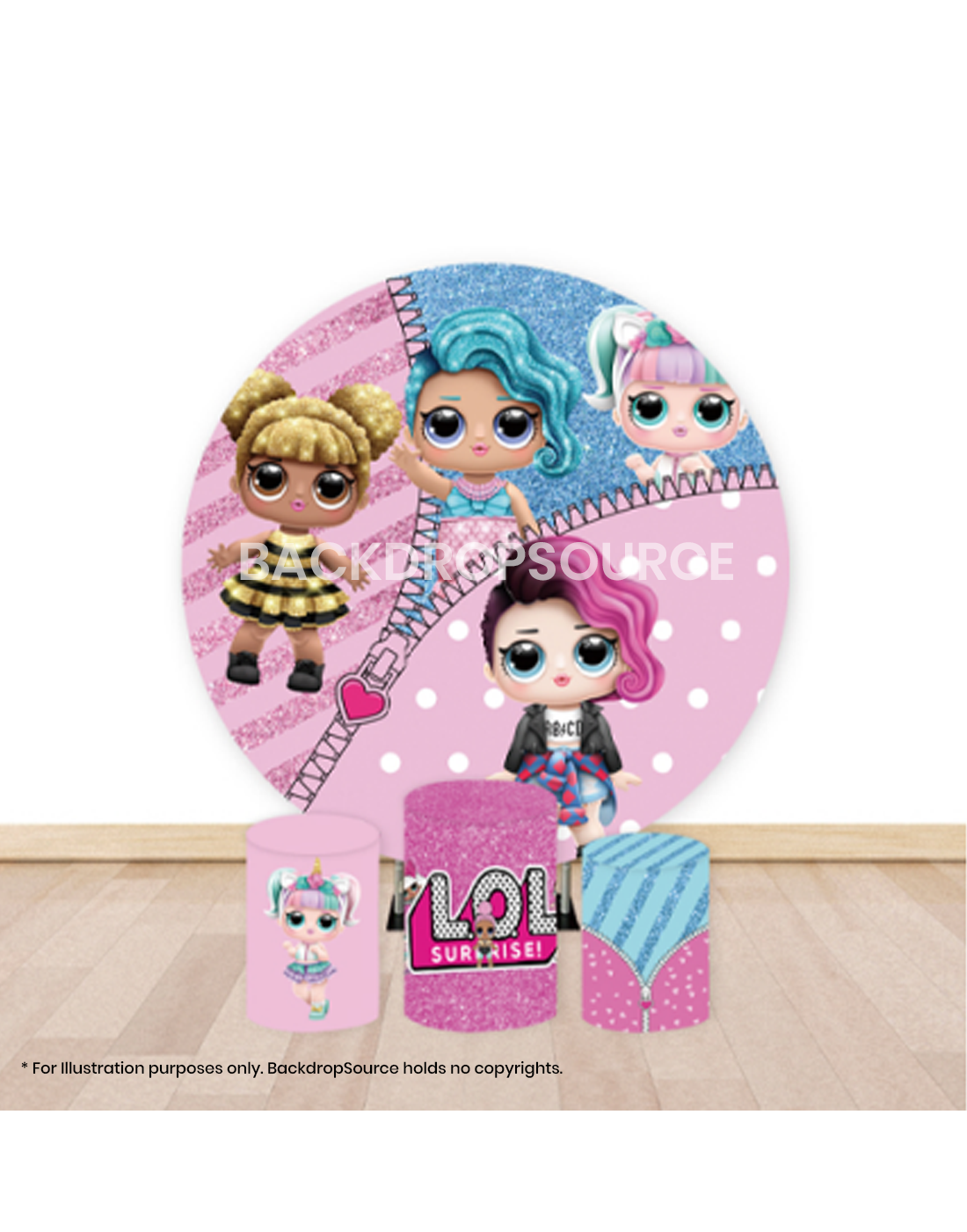 Pre Designed Round Backdrop Kits with Counter for Birthday Parties & Events.
