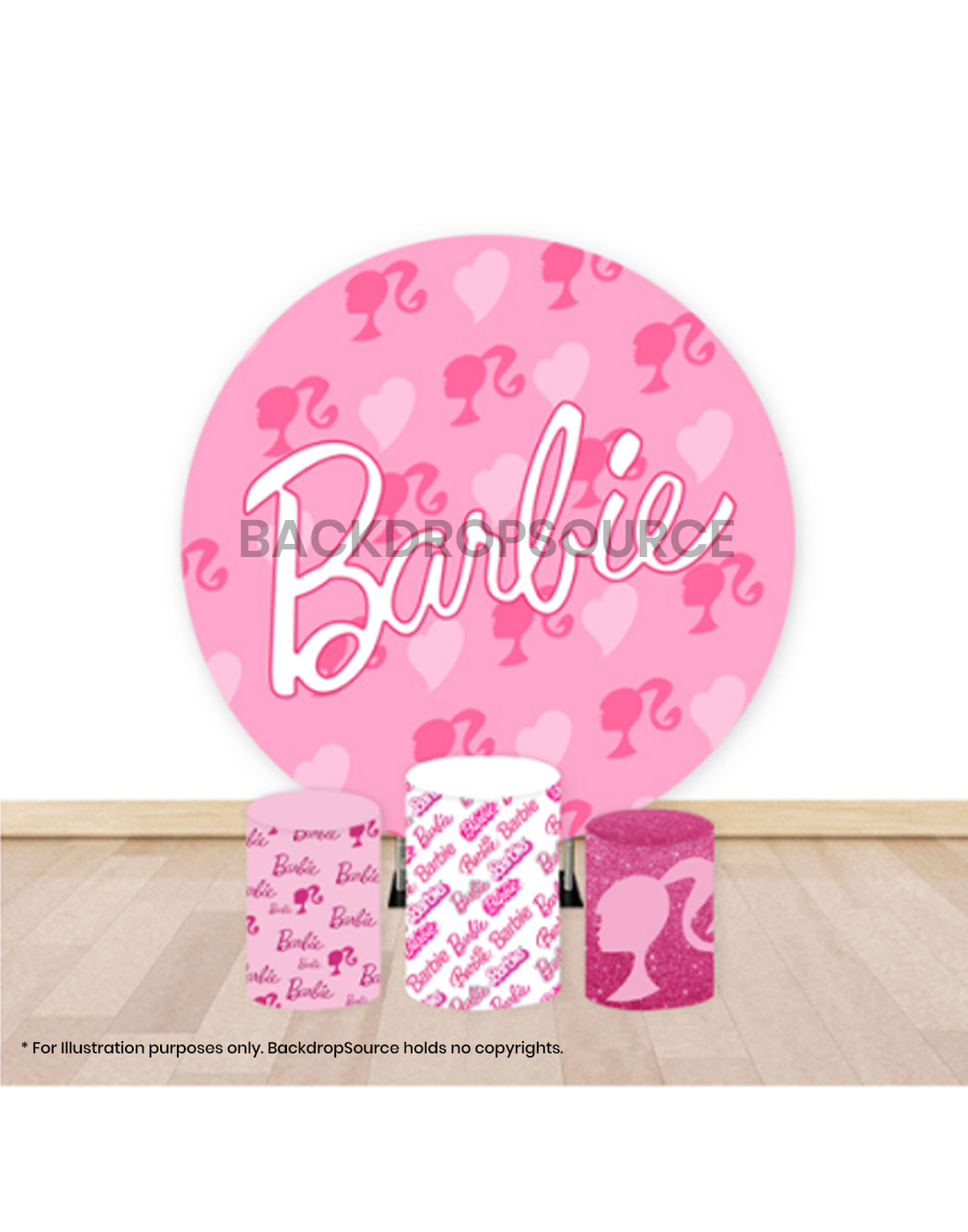 Pre Designed Round Backdrop Kits with Counter for Birthday Parties & Events.