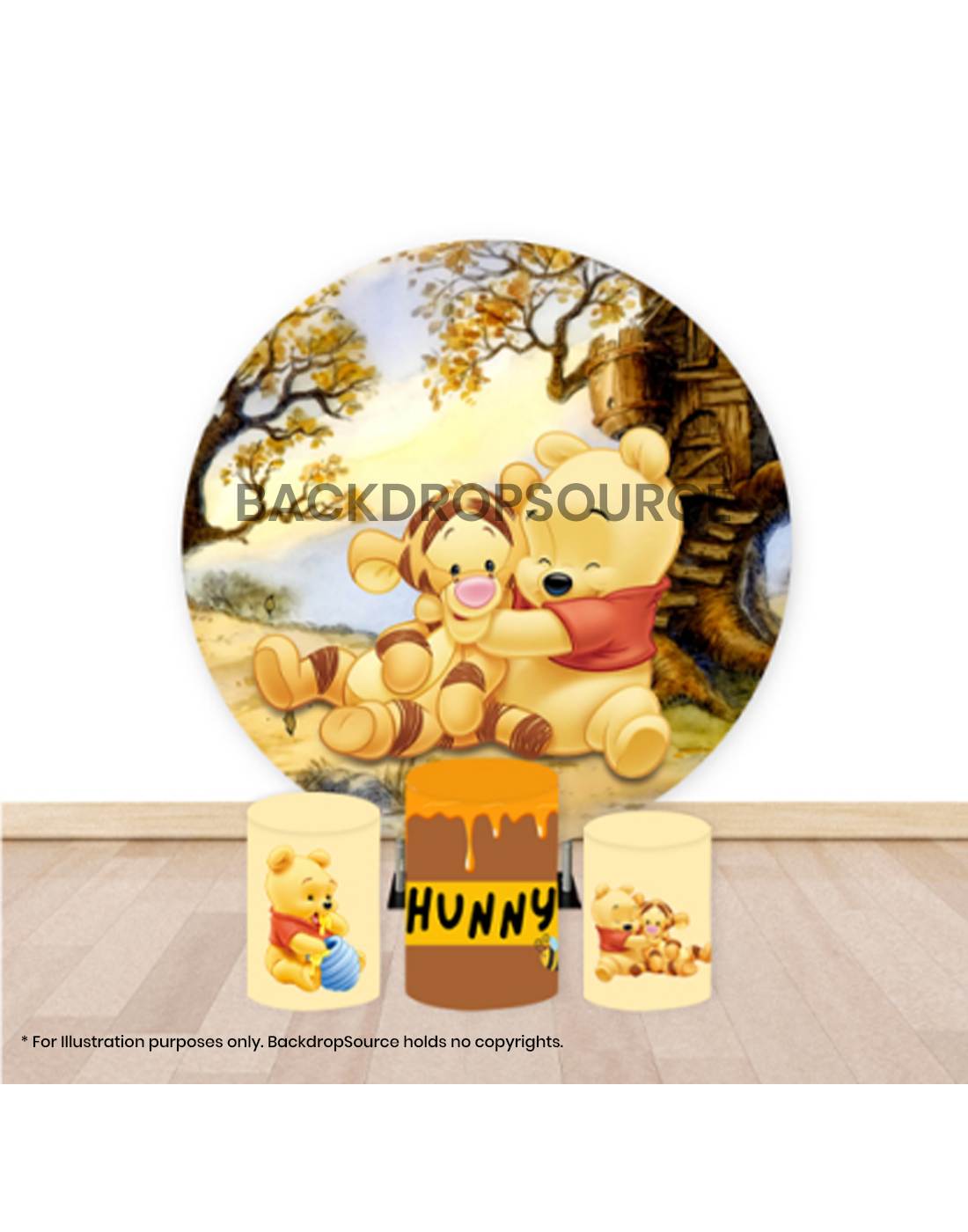 Pre Designed Round Backdrop Kits with Counter for Birthday Parties & Events.