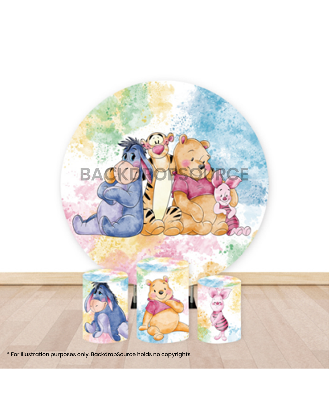 Pre Designed Round Backdrop Kits with Counter for Birthday Parties & Events.