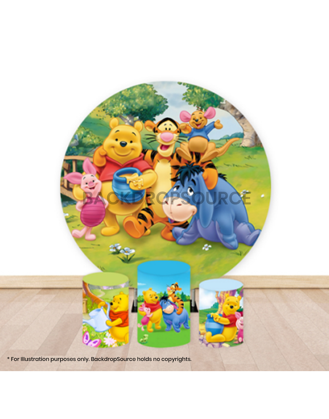Pre Designed Round Backdrop Kits with Counter for Birthday Parties & Events.