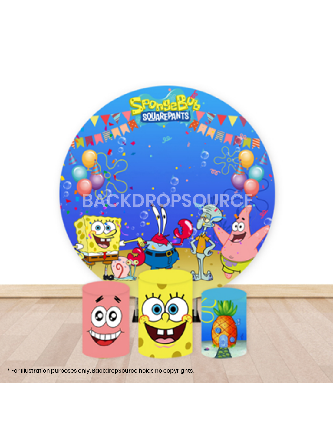 Pre Designed Round Backdrop Kits with Counter for Birthday Parties & Events.