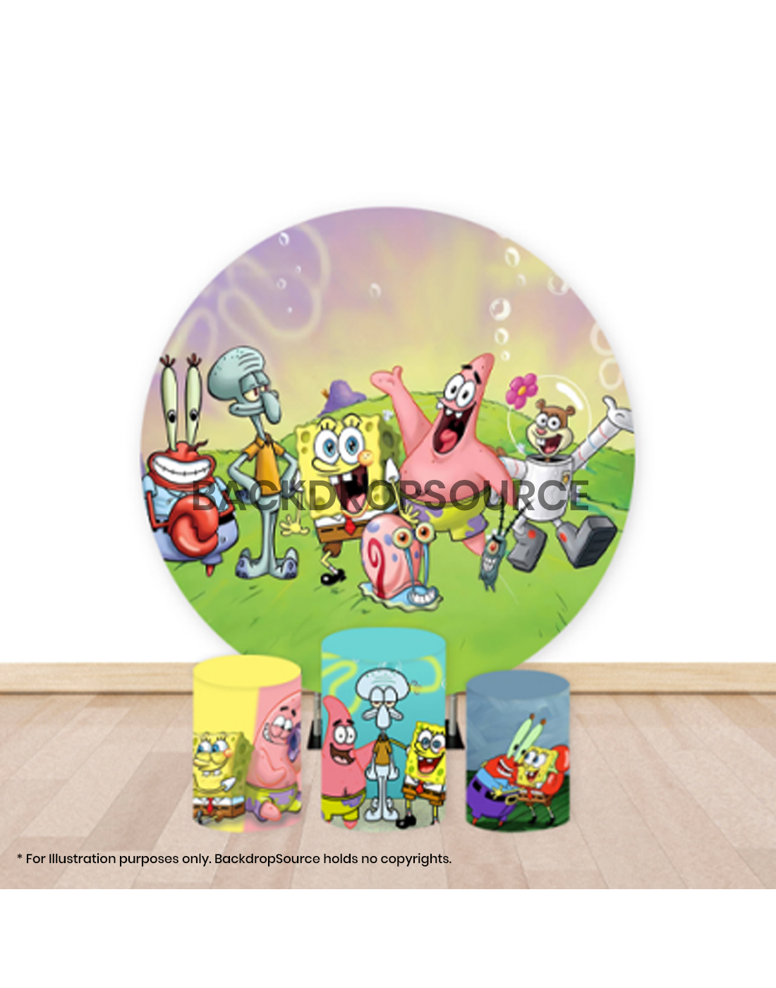 Pre Designed Round Backdrop Kits with Counter for Birthday Parties & Events.