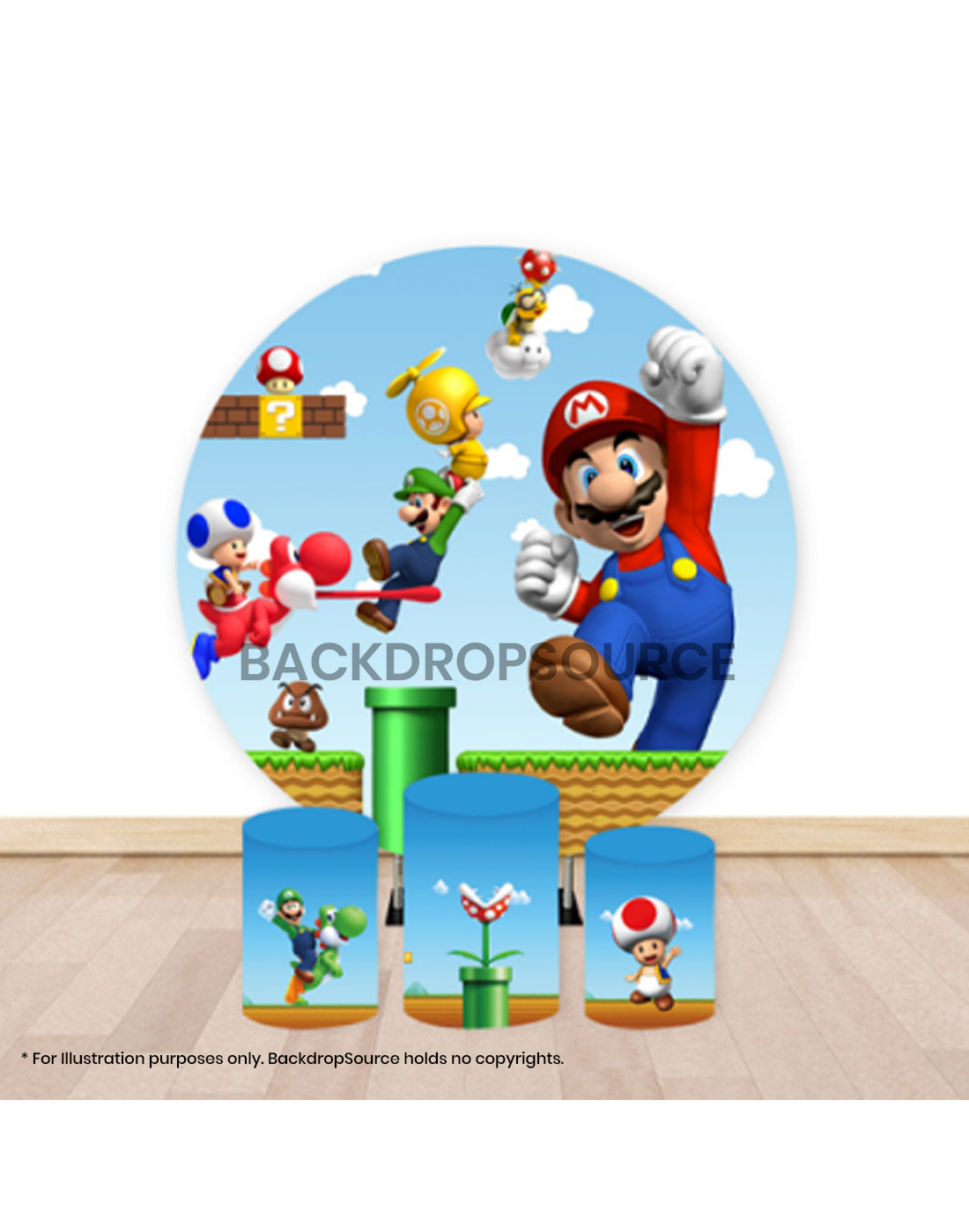 Pre Designed Round Backdrop Kits with Counter for Birthday Parties & Events.