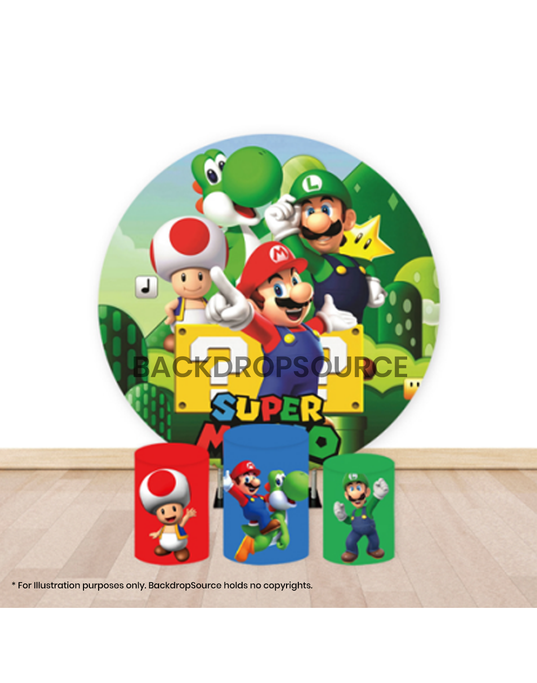 Pre Designed Round Backdrop Kits with Counter for Birthday Parties & Events.