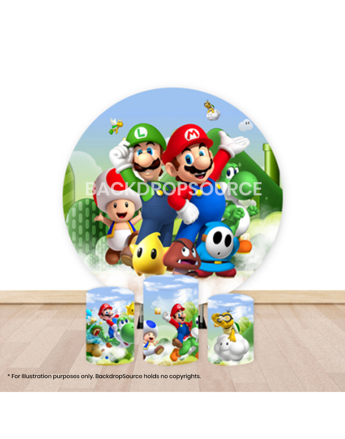 Pre Designed Round Backdrop Kits with Counter for Birthday Parties & Events.