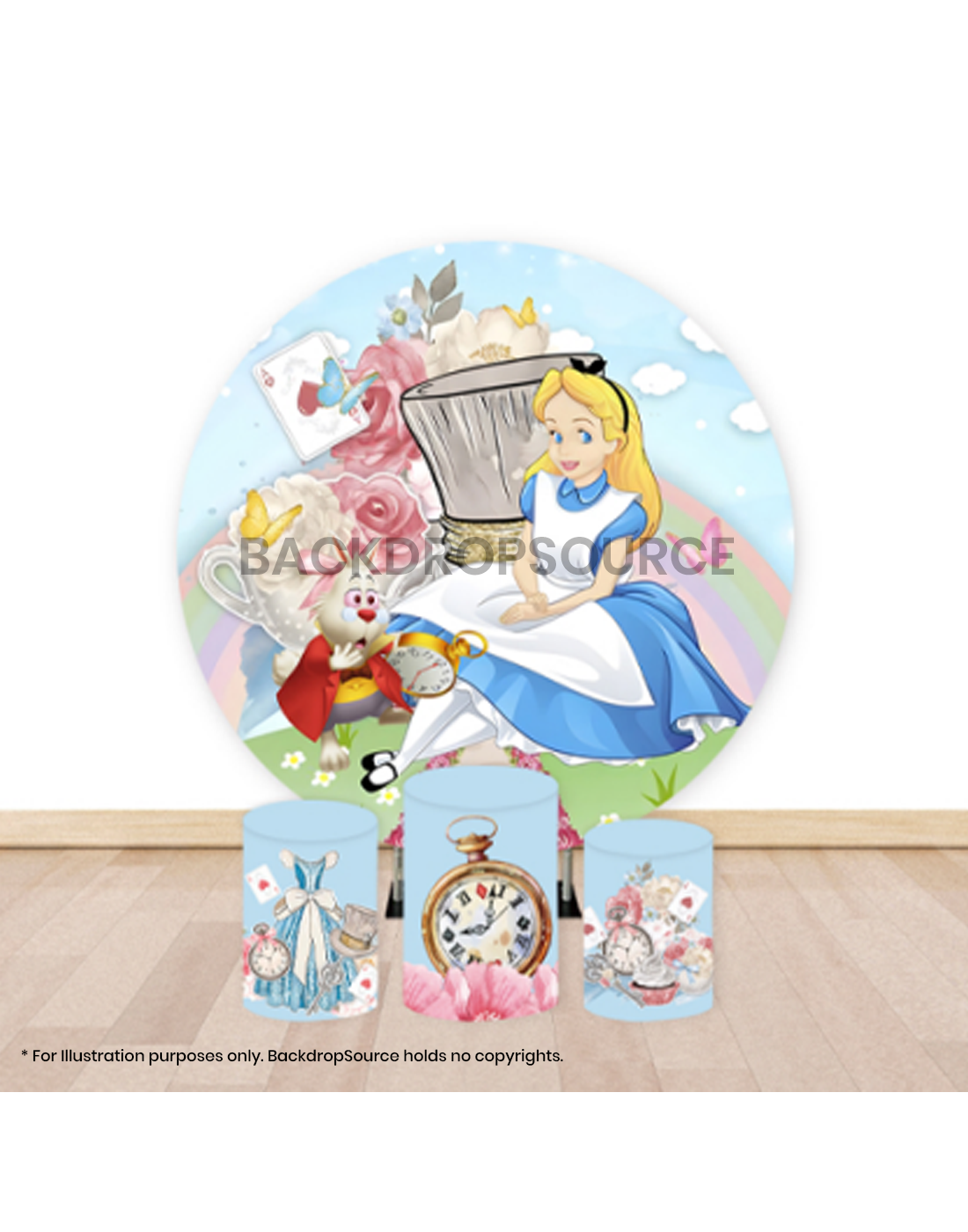 Pre Designed Round Backdrop Kits with Counter for Birthday Parties & Events.