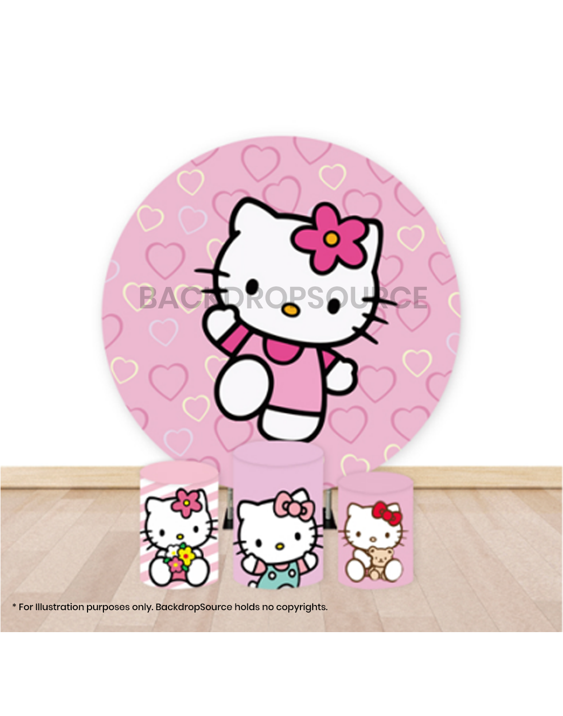 Pre Designed Round Backdrop Kits with Counter for Birthday Parties & Events.