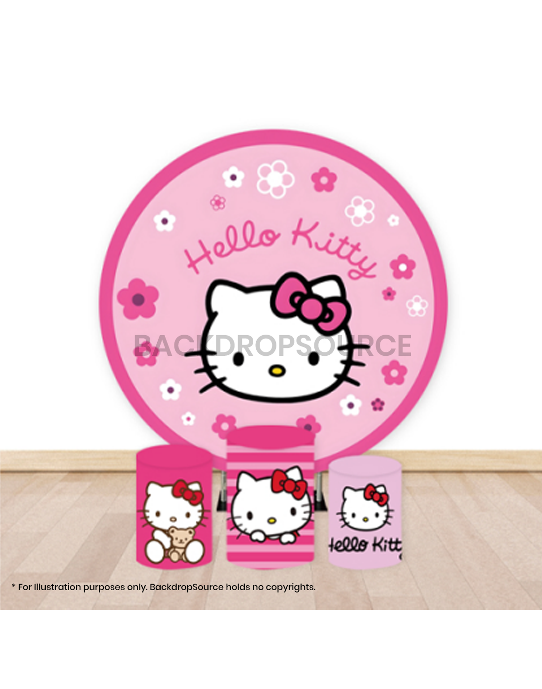 Pre Designed Round Backdrop Kits with Counter for Birthday Parties & Events.