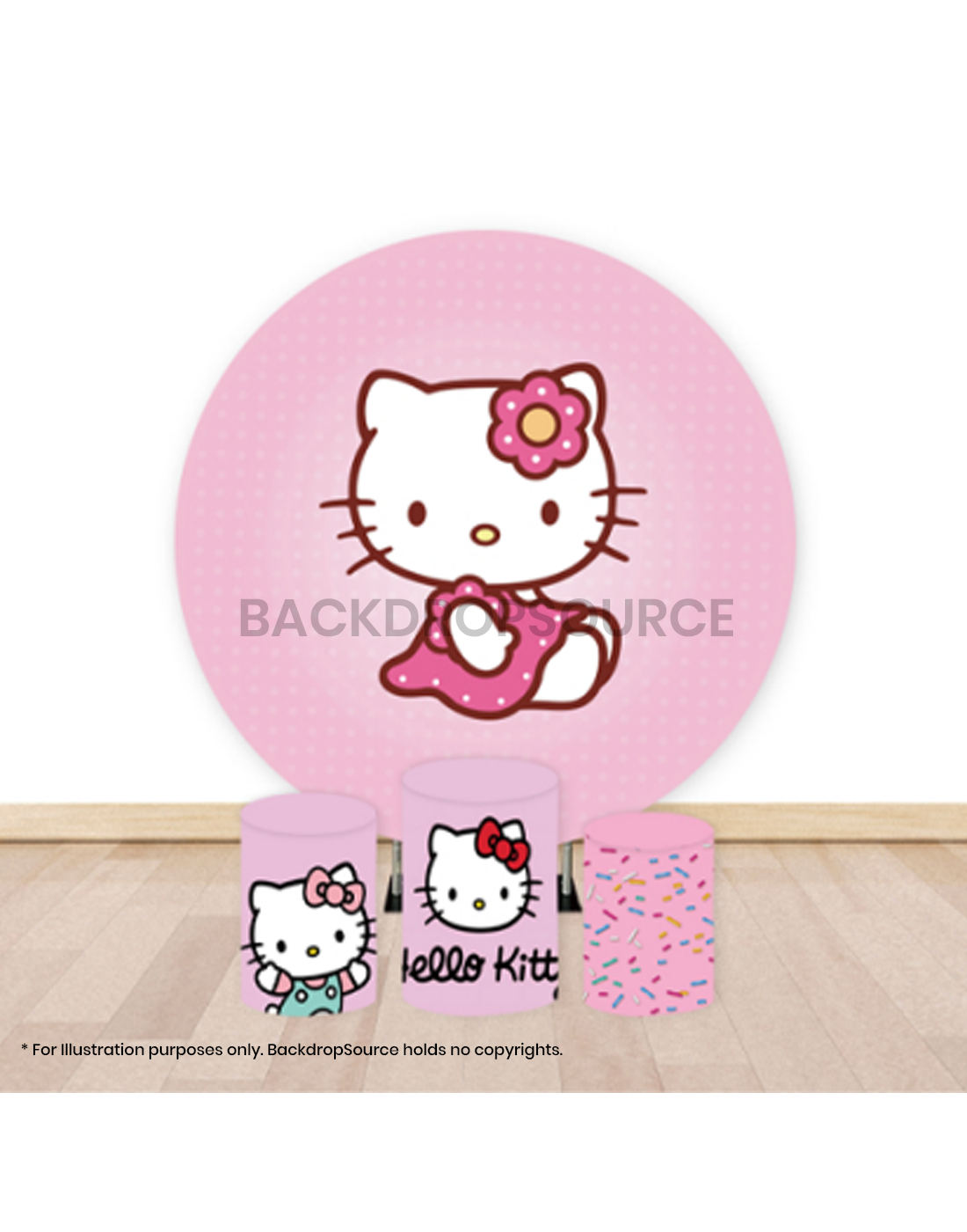 Pre Designed Round Backdrop Kits with Counter for Birthday Parties & Events.