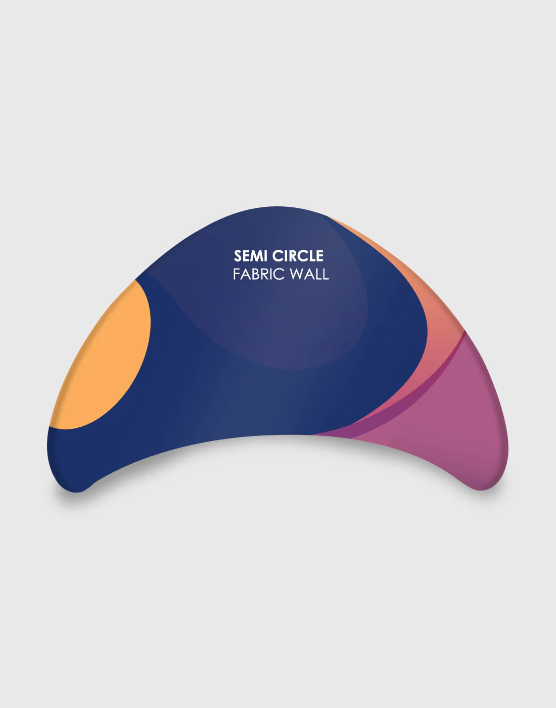 Semi-circle Meeting pod fabric display.