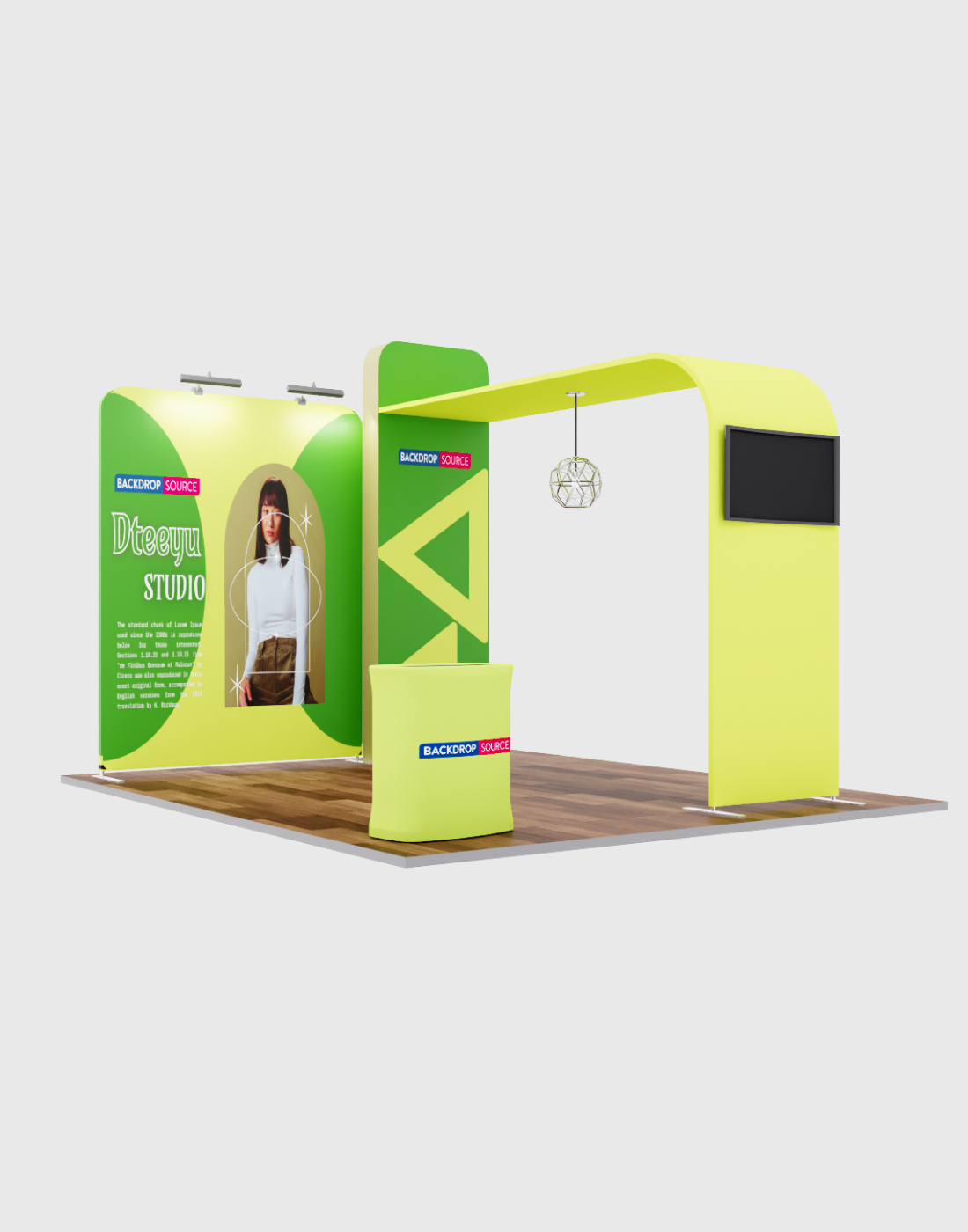 Modern TV Display Exhibition Kit setup showcasing interactive screens, ideal for engaging exhibition display experiences.