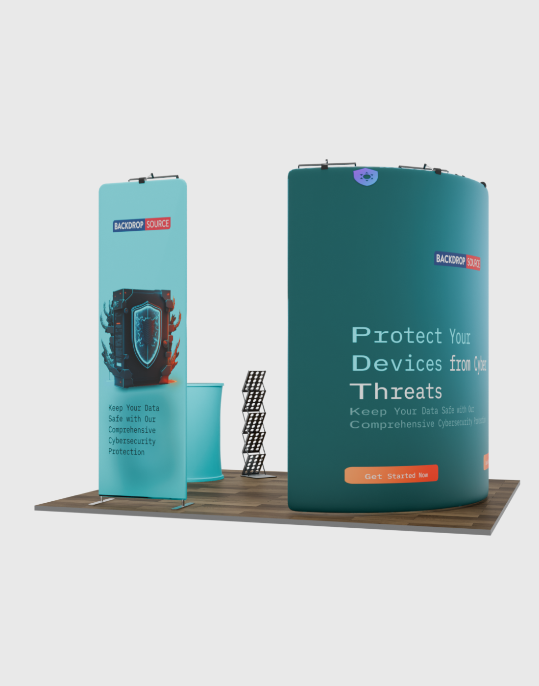 Modular U Shaped Exhibition Kit for 3m wide booths, ideal U shaped exhibition kit for trade shows and displays.