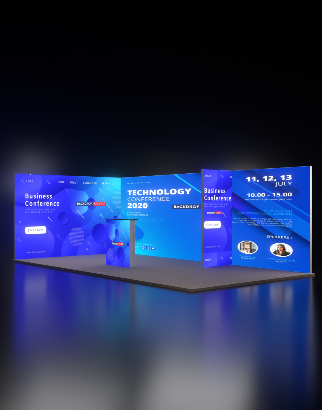 6m SEG Modular Lightbox Display for Tradeshows - Model 5.