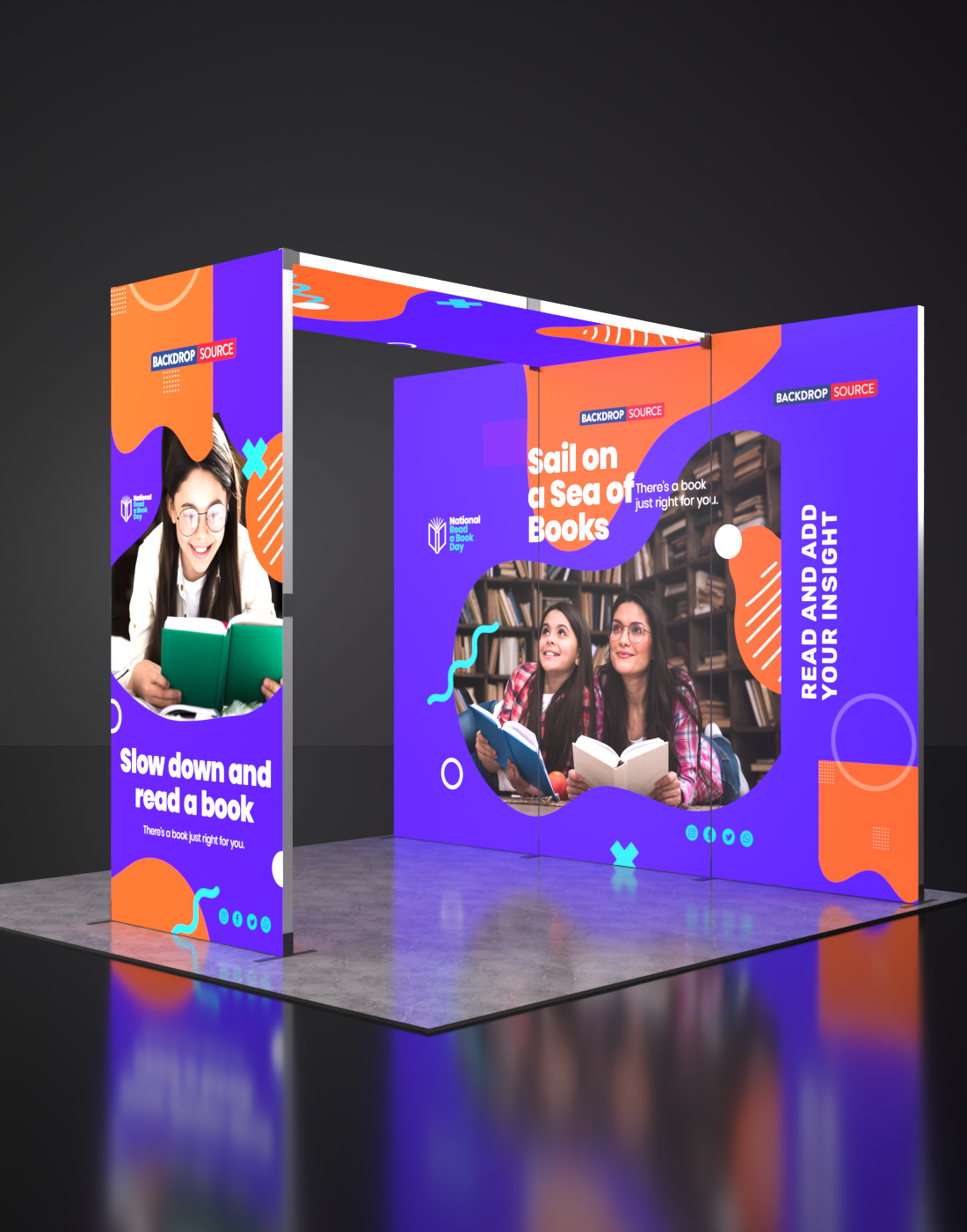 Foldable SEG Backlit Exhibition Display - Model 4.