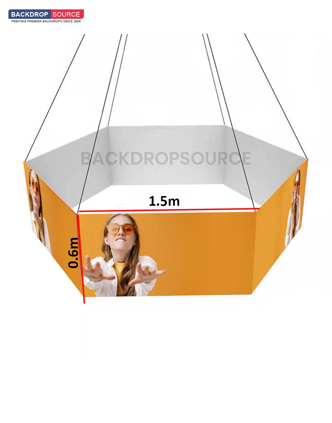 Sky Tube Hexagon Hanging Banner.