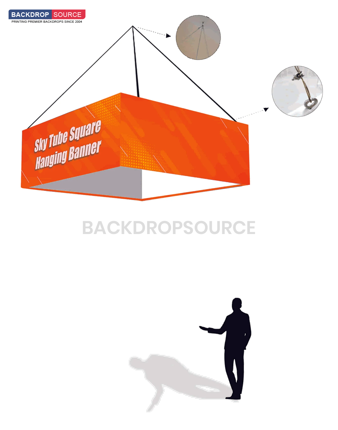 Sky Tube Square Hanging Banner.